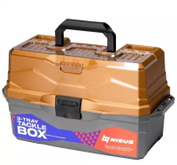 YAshchik dlya snastej Tackle Box trekhpolochnyj NISUS zolotoj