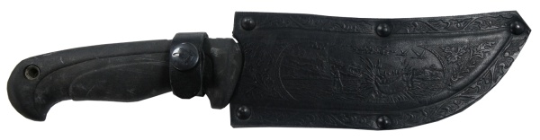 nozh-pp-kizlyar-rybak-2-65h13-polirovannyj-ehlastron-chernyj-kozha 3