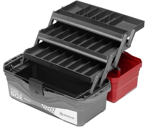 YAshchik dlya snastej Tackle Box trekhpolochnyj NISUS krasnyj5