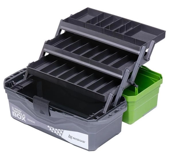 YAshchik dlya snastej Tackle Box trekhpolochnyj NISUS zelenyj4